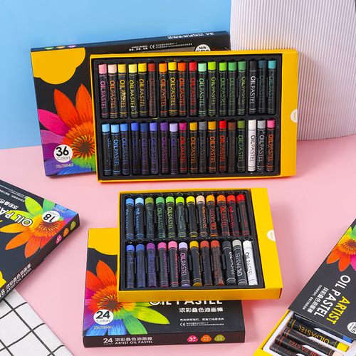 Water-soluble oil pastels multi-color set for children, 36 colors, non-toxic and safe, with vibrant colors and oil pastel sticks