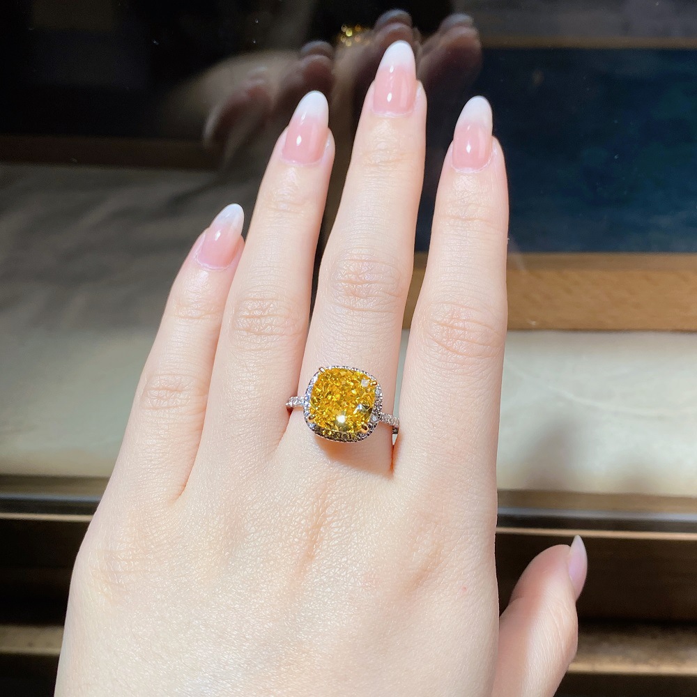 Tancise, anello da donna in argento Sterling con pietre preziose di colore giallo, per matrimonio, fidanzamento e cocktail _voghion.com