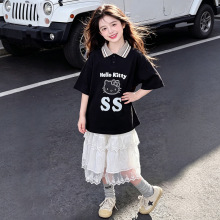 女童套装夏季2026新款洋气儿童时髦蕾丝半身裙两件套女孩夏款衣服