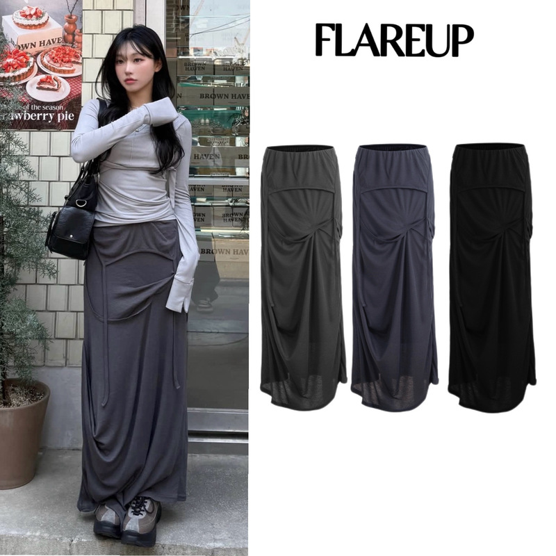 In-Stock Korean Niche Fashion Brand Flare up Layered Design Asymmetrical Pleated Korean-Style Long Skirt for Women In-Stock Korean Niche Fashion Brand Flare up Layered Design Asymmetrical Pleated Korean-Style Long Skirt for Women