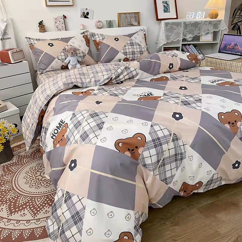 Nuby, комплект, милое постельное бельё, детская карточка с мультгероями, пододеяльник, комплект из 4 предметов