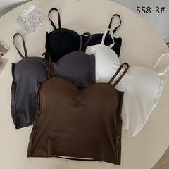 新款冰絲鏤空交叉細肩帶露背性感美背內衣女內搭外穿聚攏打底抹胸