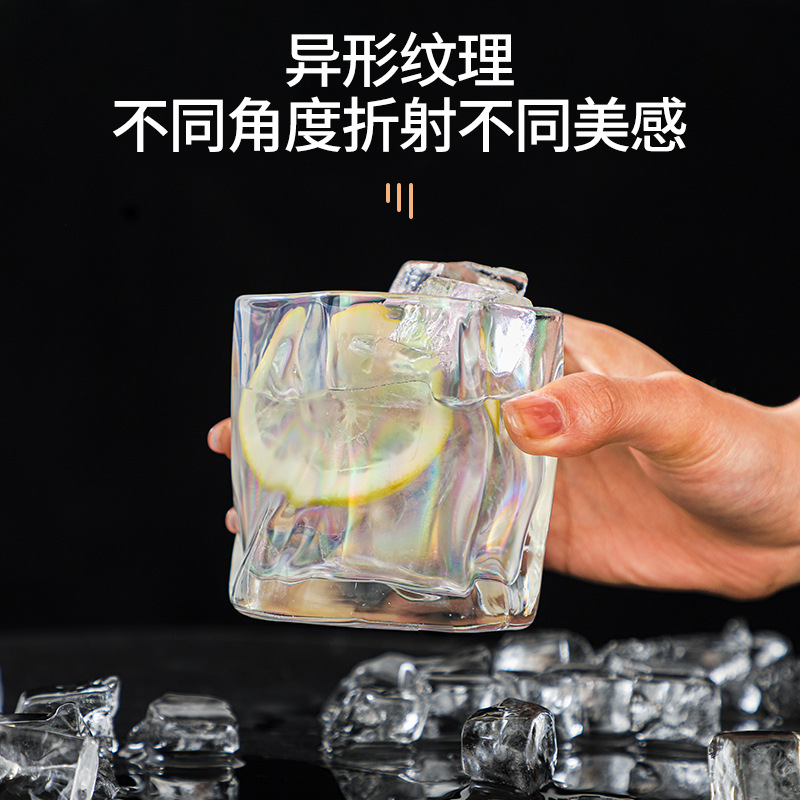 批發玻璃水杯伴手禮創意扭扭杯酒吧威士忌酒杯小眾高顏值水杯