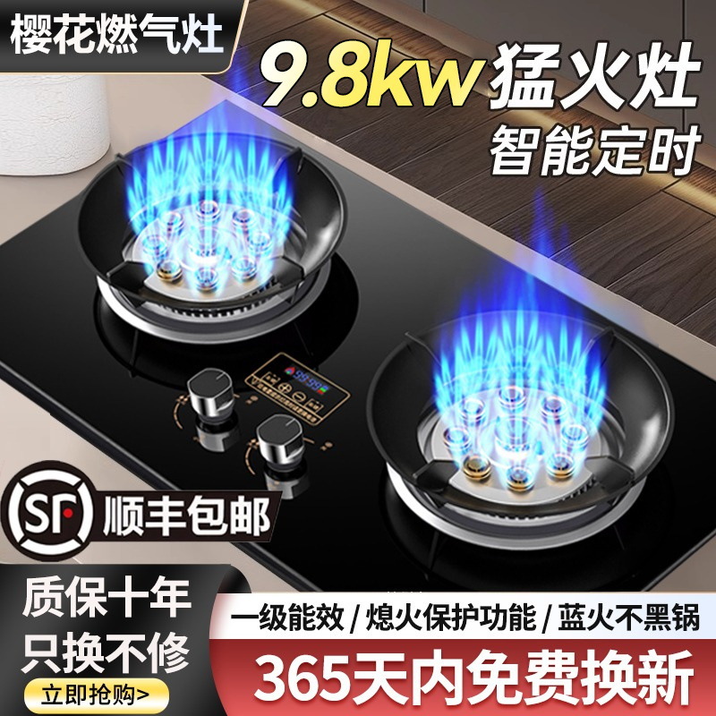 燃气灶双灶家用台式液化气煤气灶天然气嵌入式节能猛火燃气灶