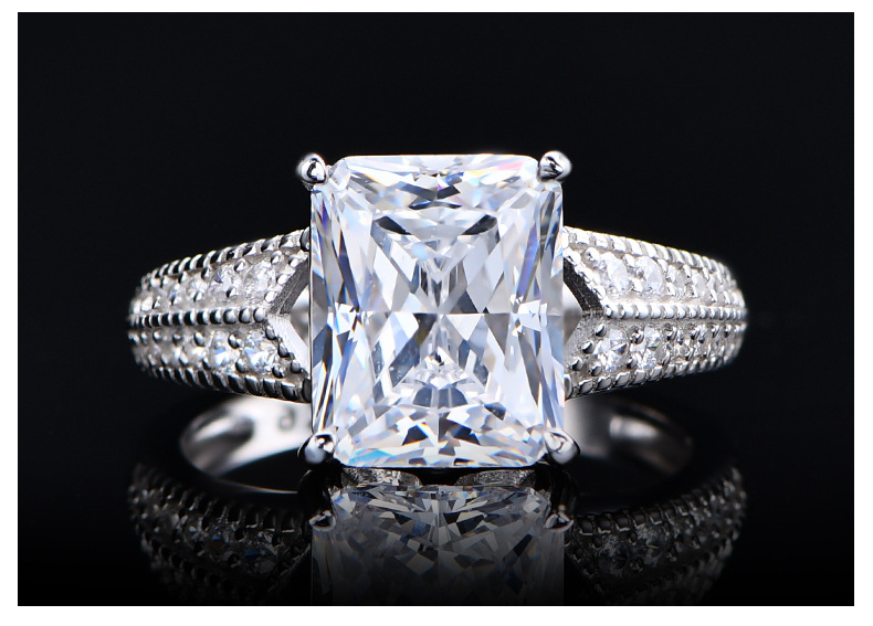 Fashion Geometric Sterling Silver Plating Zircon Rings 1 Piece