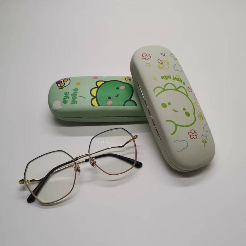 New inkjet cartoon glasses box anti-pressure drop wear-resistant children student glasses storage box can be printed logo