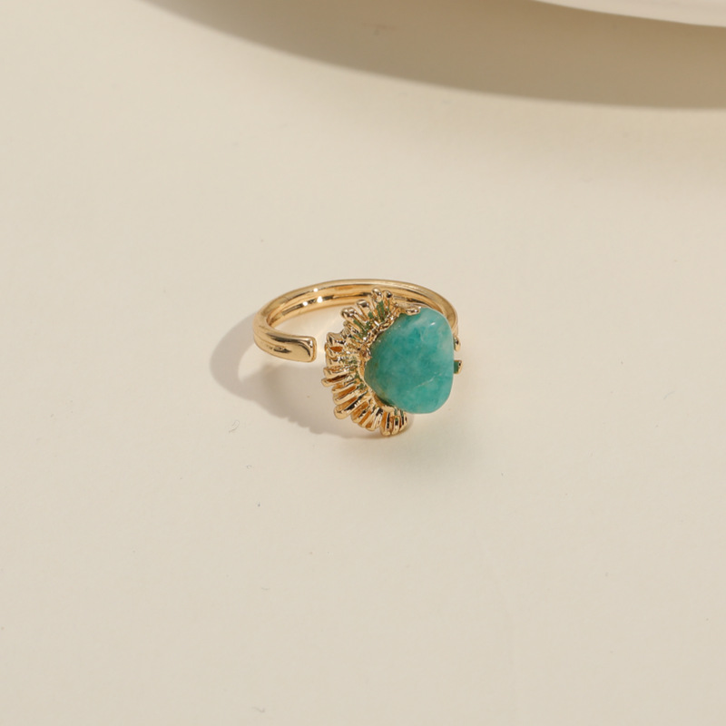 Womenu0027S Fashion Geometric Copper Natural Stone Rings Plating Copper Rings