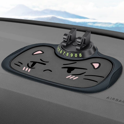 cute cartoon PVC parking – Anti-slip mat - gray-beimiaosilence-standard