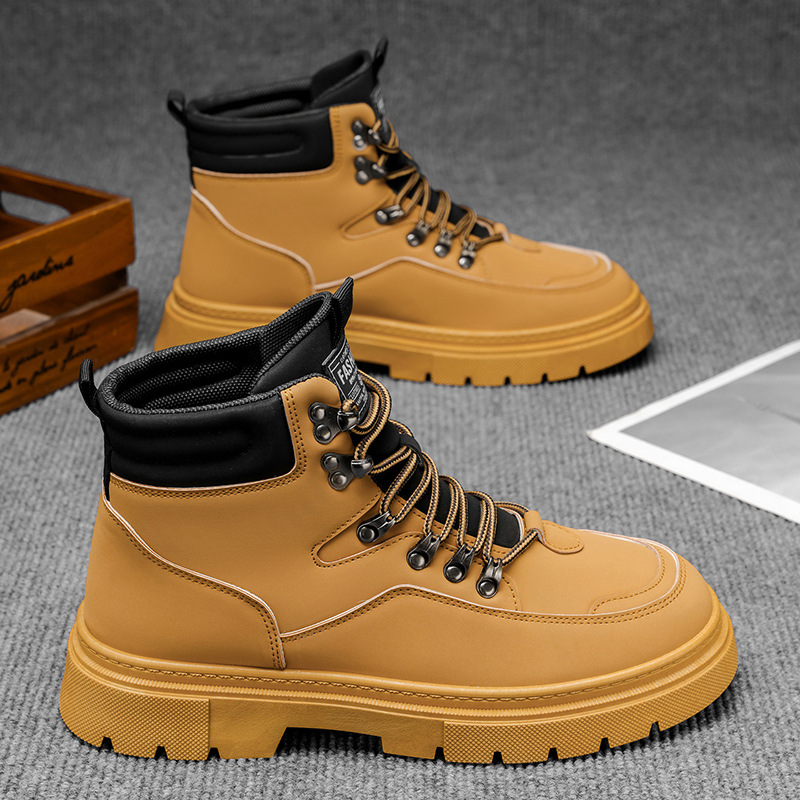 Botas Martin para hombre 2026 nueva primavera herramienta de alta altura botas de locomotora británico impermeable antideslizante zapatos de cuero suave para hombres