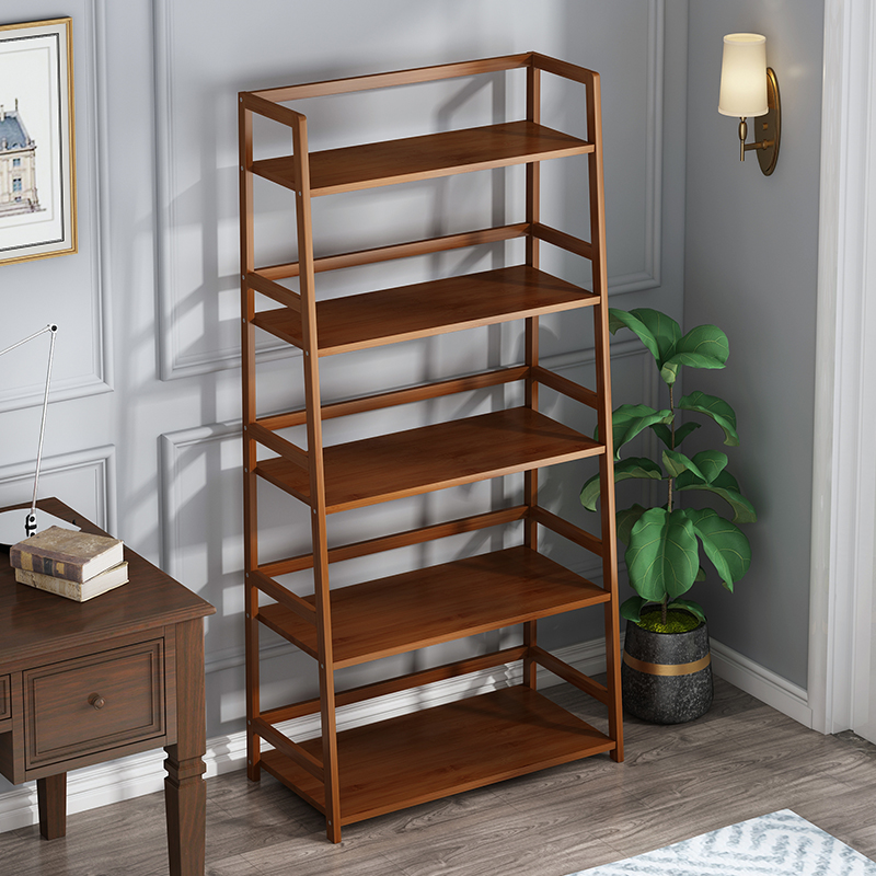 Bookshelf Home Living Room Simple Bamboo Storage Rack Table Storage Shelf Floor Bookcase Multi-layer Children's Picture Book Rack