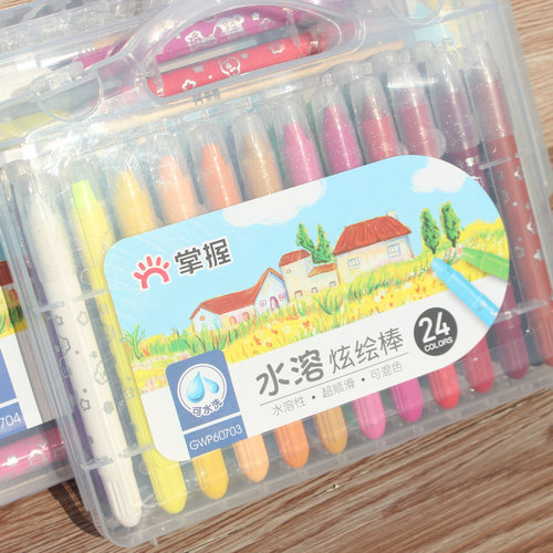 Master the Water-Soluble Vibrant Art Crayons: 12-, 24-, or 36-Color Kids' Painting Oil Pastel Set with Washable Crayons