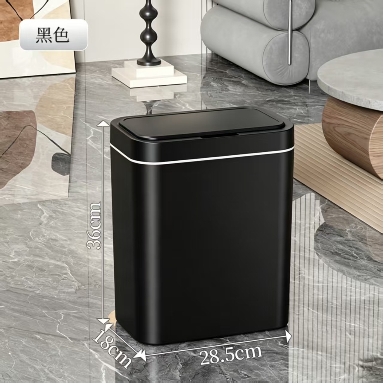Bote de Basura Inteligente con Sensor de ABS Clasificación Multizona para Sala de Estar, Cocina y Baño