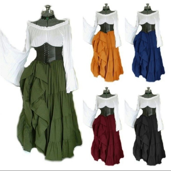 2025wish new party European and American long-sleeved dresses for women's Renaissance medieval clothing