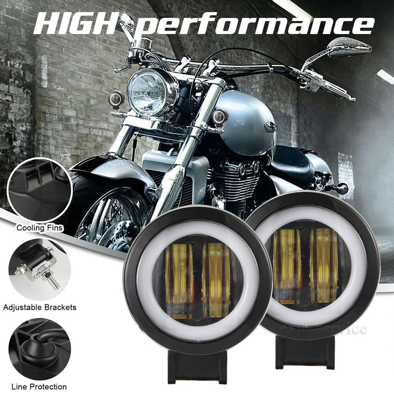 Transfronterizos para automóviles LED 20w lámpara de niebla con apertura ángel ojo vehículo todoterreno reparación de motocicleta 3 pulgadas image 4