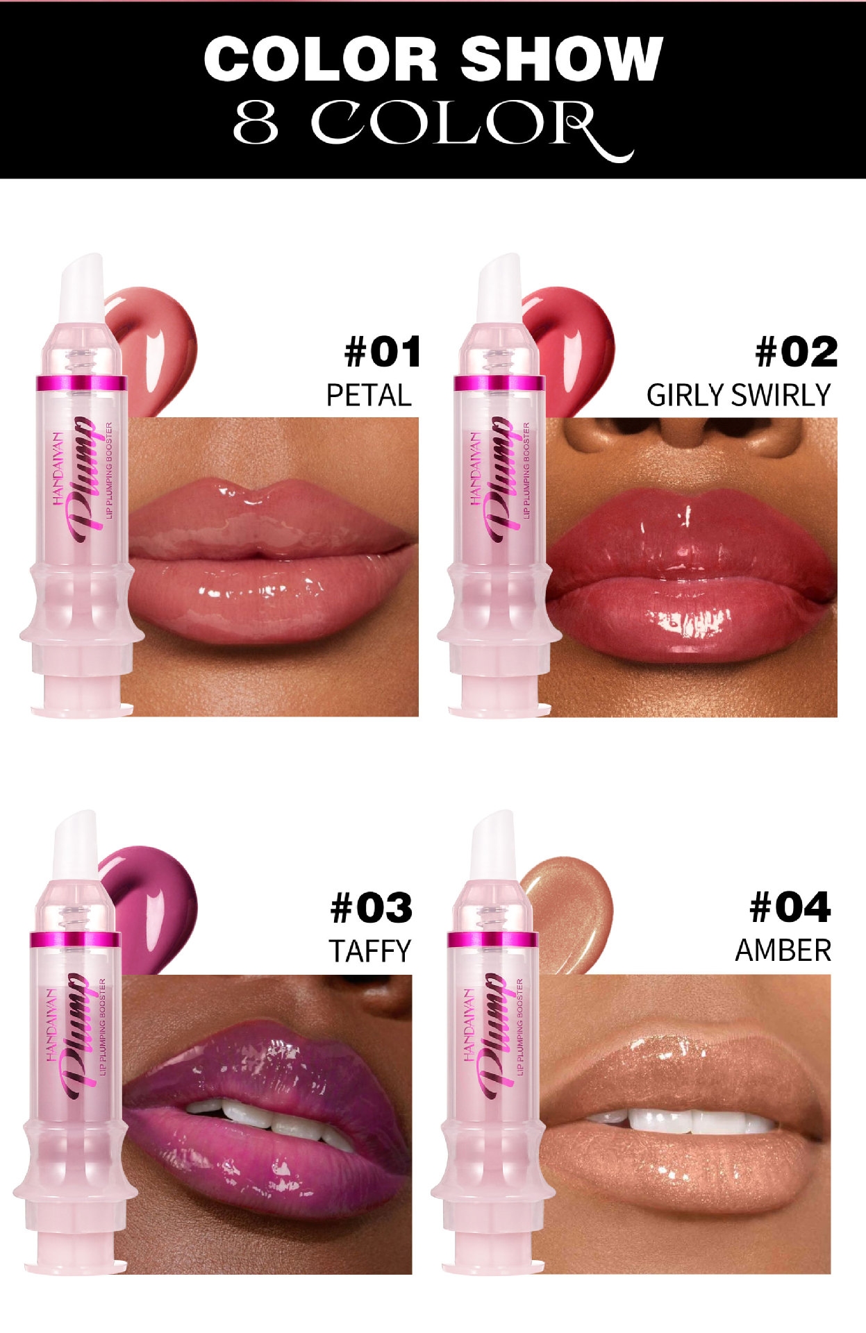 Cross-border Lip Fullness Lip Oil Needle Tube Lip Density handaiyan Slightly Spicy Lip Honey Plump Lip Glass Mirror Lip Fullness Lip Gloss undefined