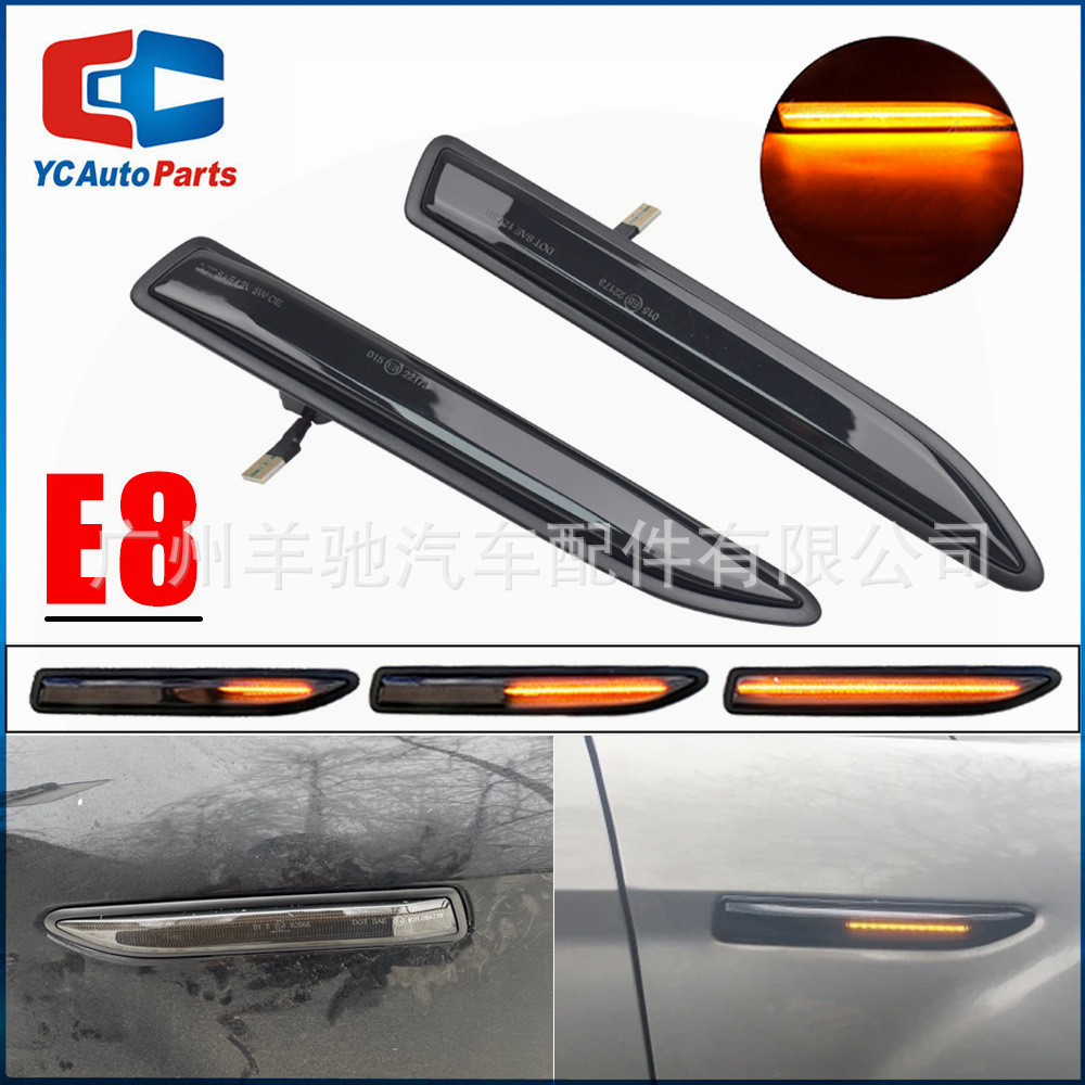 Para Ford Mondeo Mondeo MK4 Modificado LED Leaf Panel Light Flujo de agua Ala lateral Luz de dirección