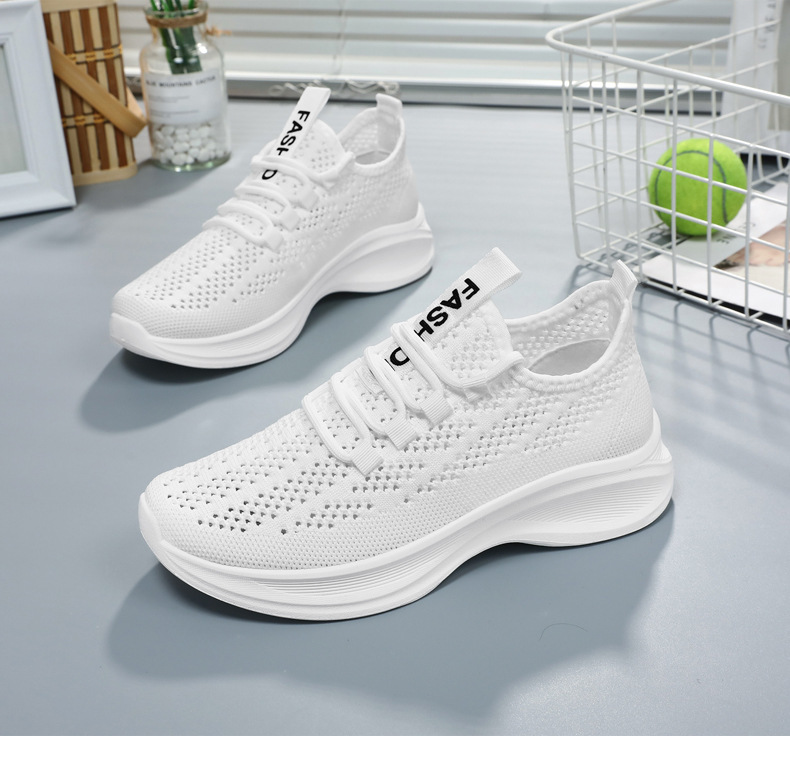 Women's Breathable Mesh Fashion Casual White Summer Versatile Sneakers Soft Sole Lightweight Running Shoes For Women_vogvips.com