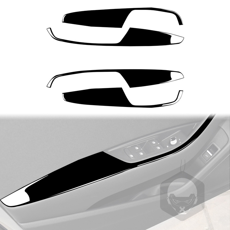 Applicable to 17-19 Audi new A4La4b9 door armrest panel piano black bright black car interior modification decoration