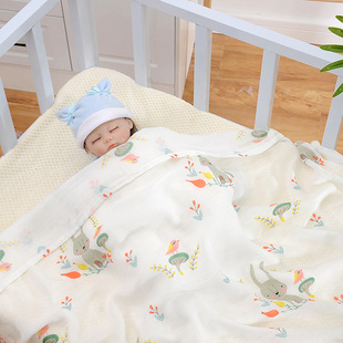 Rouyun Baby Bath Towel Class a Double-Layer Gauze Bath Towel Blanket Summer Thin Newborn Baby Wrap