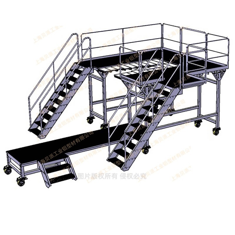工业设备楼梯踏步登高移动升降过来平台飞机维修平台航空保养过桥