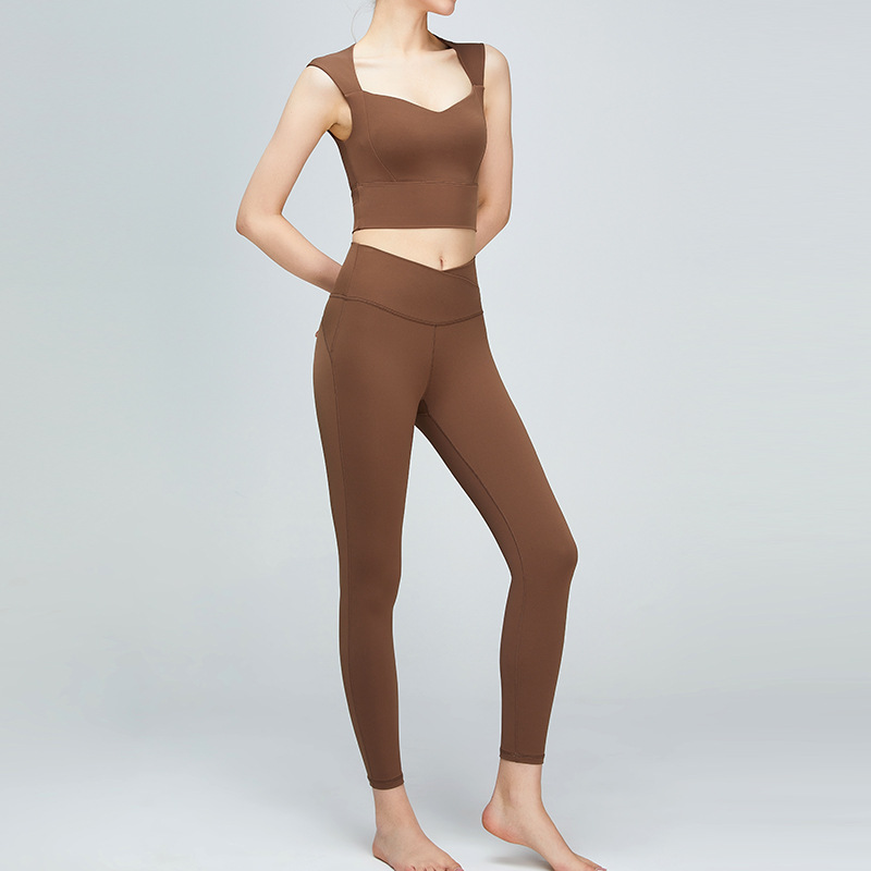 Cruz-frontera europea y americana ropa de yoga traje de mujer a prueba de golpes ropa interior de cintura alta Peach Hip apretado fitness deportes yoga Pantalones