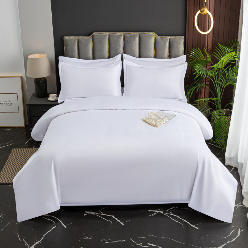 Capa de edredom refrescante Ice Silk, novo conjunto de cama de hotel branco puro, quatro peças para hotéis, conjunto de três peças para pousadas, capa de edredom e lençol._voghion.com