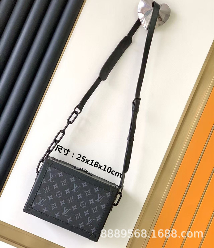 直接供給クロスボーダー m lv メンズバッグレディースバッグブラックウォリアーメッセンジャーバッグ枕バッグチェーンバッグボックスバッグポータブルブリーフケース|undefined