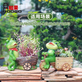 创意青蛙摆件桌面阳台庭院花盆微景观园艺造景装饰多肉花盆栽花器