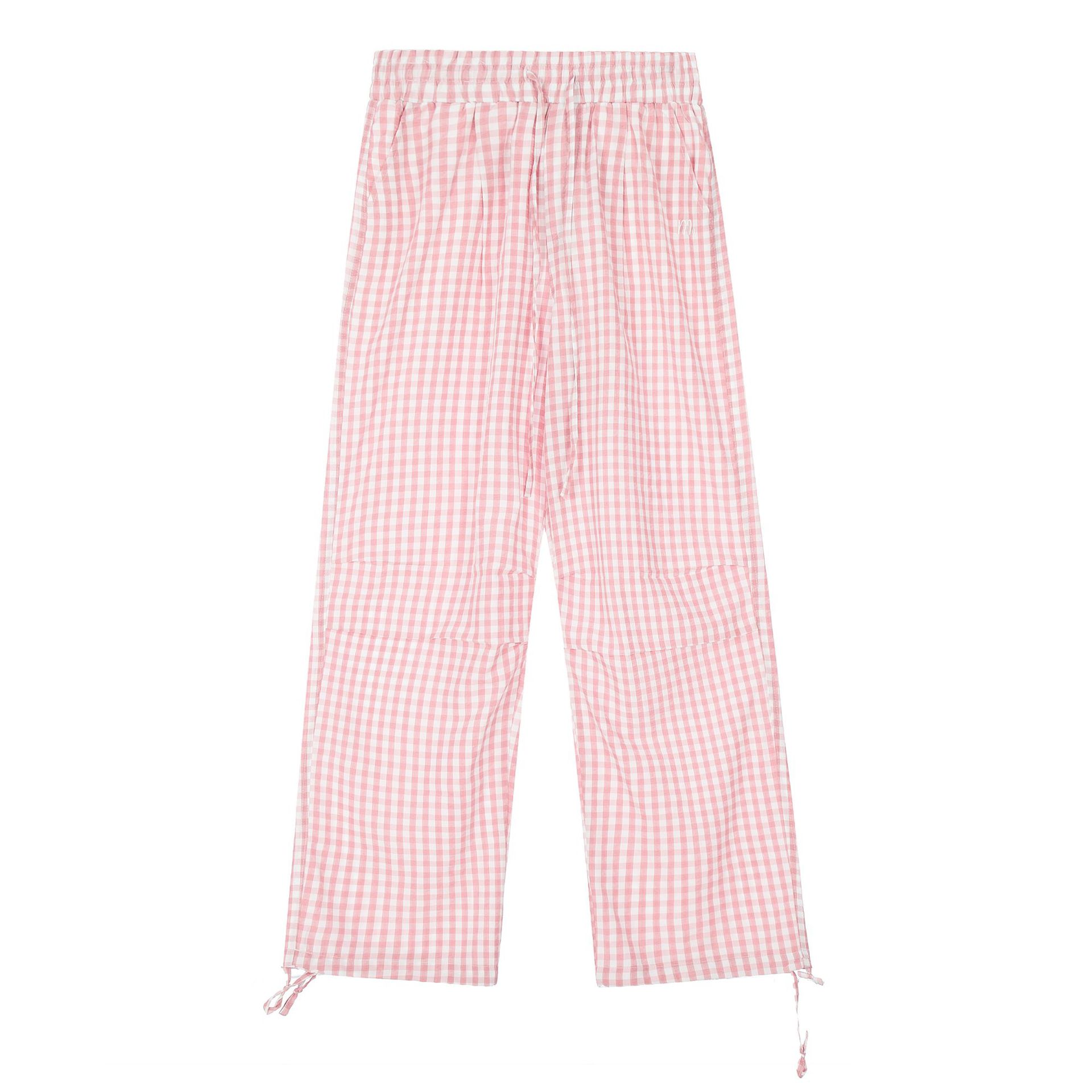 Korean Style Thin Pair Plaid Casual Pants Women's Summer 2024 New High Waist Slimming All-match Straight Loose Trousers