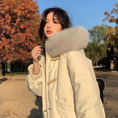 羽绒服女中长款秋冬季2025年新款连帽大毛领加厚宽松过膝韩版外套