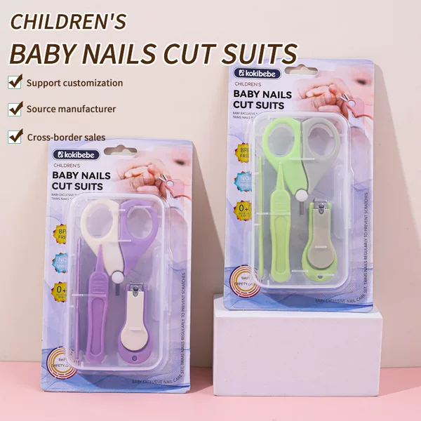 English Infant Nail Clipper Set, Newborn Special Baby Nail Clipper, Safe Anti-Pinch Storage Box