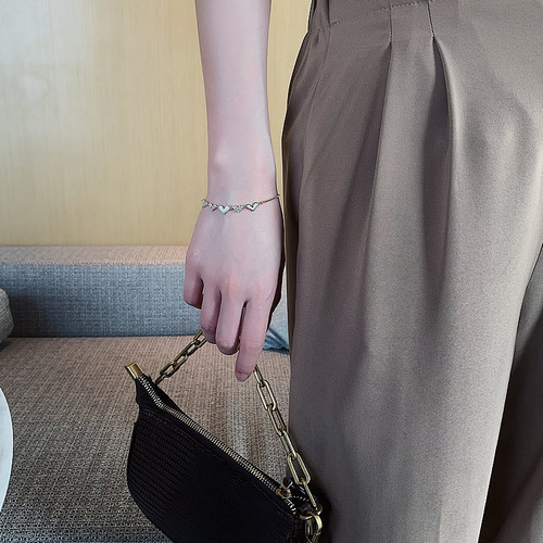 Dongdaemun simple temperament love peach heart bracelet ins design bestie sisters token bracelet internet celebrity bracelet for women