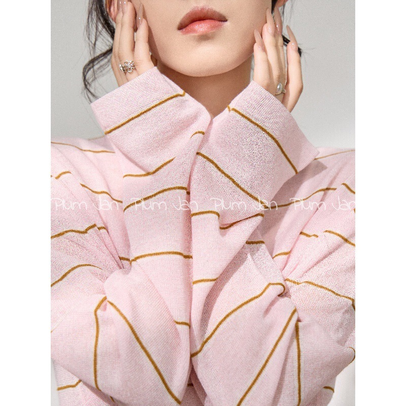 Plum Jan/Korean Style Spring and Summer Lazy Style Pink Round Neck Youthful Casual Versatile Knitwear Thin Cover-Up for Women Plum Jan/Korean Style Spring and Summer Lazy Style Pink Round Neck Youthful Casual Versatile Knitwear Thin Cover-Up for Women