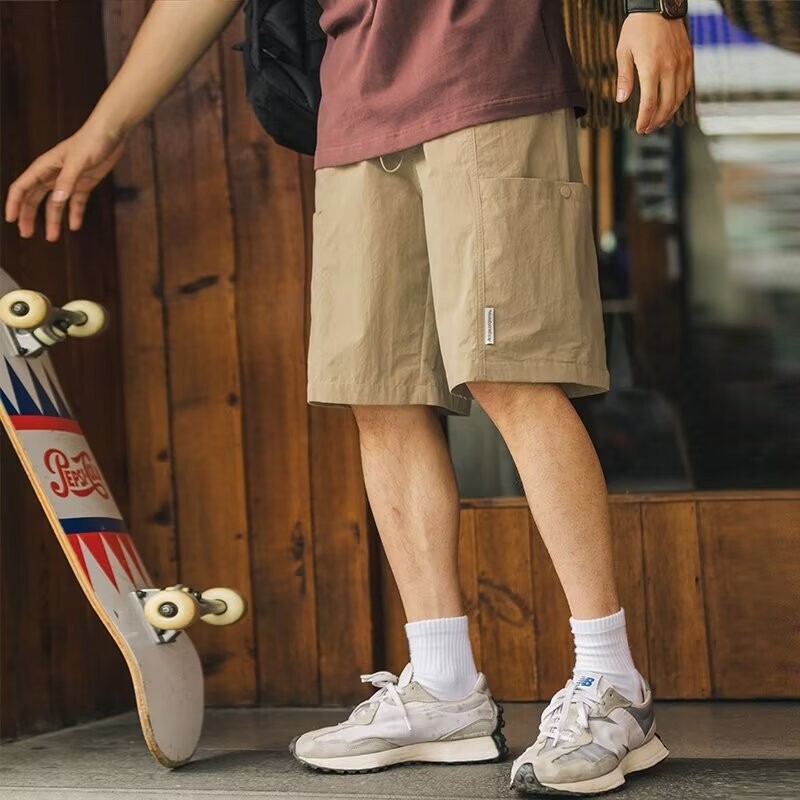 Five-point Pants Shorts Boys Summer Loose Workwear Sports Pants Trendy 2024 New American Style High Street Straight Pants