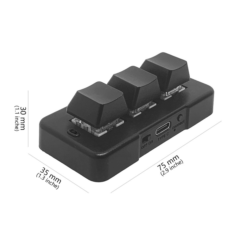 Mini keypad custom mechanical key game office designer clip macro programming wireless fishing artifact