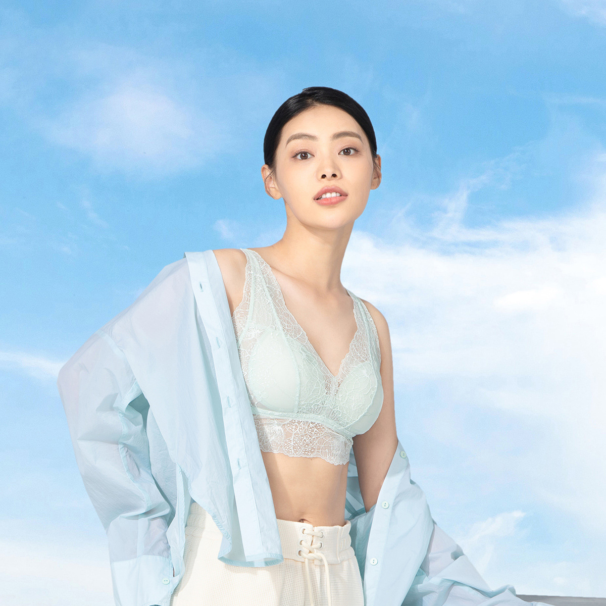 瑜悅文胸女大碼2024新款交叉美背立體防漏防下垂文胸真絲文胸薄款
