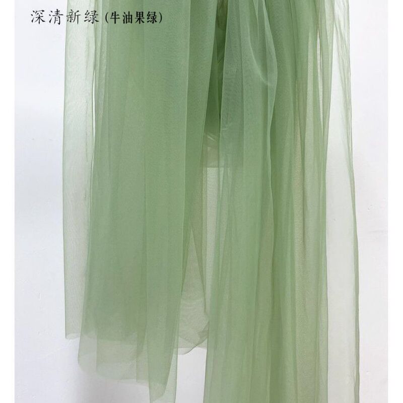 东方美学绿色古风雅静布置纱幔幼儿园环创纱布料汉服柔软装饰网纱|undefined