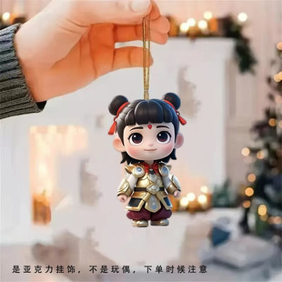 Nezha Cartoon Animation High-Value Mobile Phone Chain Peripheral Car Supplies Car Decoration Car Accessories