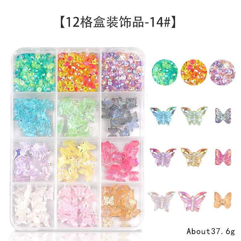 Explosión 3D aurora estereoscópica corbata de mariposa flores joyas de manicura resina roja red taladro plano accesorios de perlas semicirculares