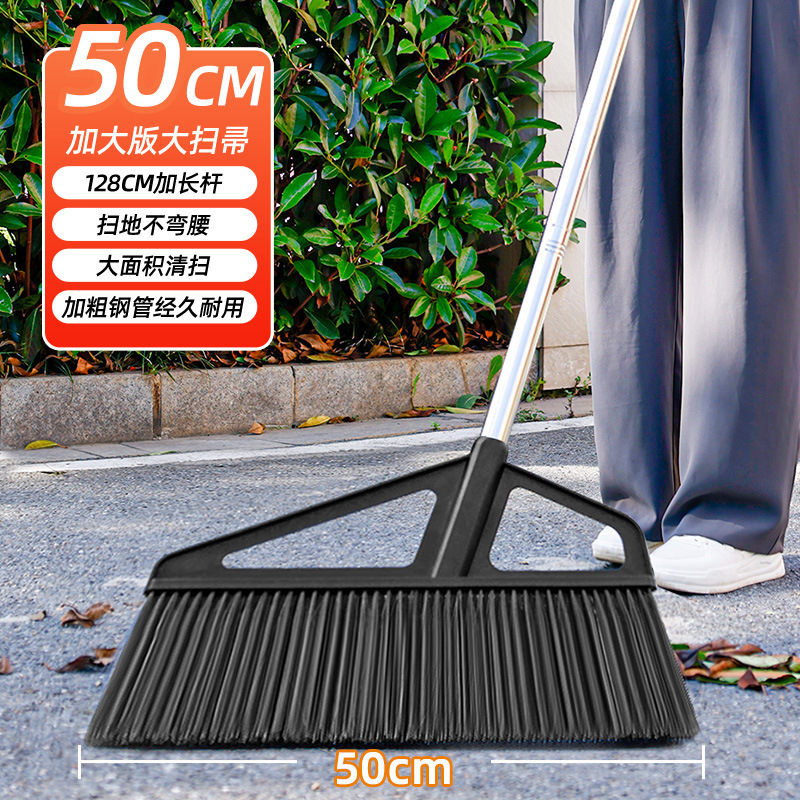 블랙 [50cm 새로운 업그레이드 특수 하드 마모 브러시] 길어진 두꺼운 스테인레스 스틸 막대