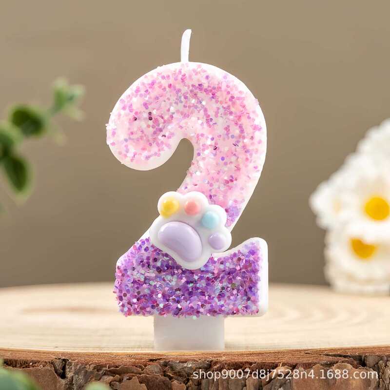 クロスボーダー Amazon temu クリエイティブ誕生日ケーキ DIY 1 歳の誕生日パーティーの装飾用の猫の爪デジタルキャンドル|undefined