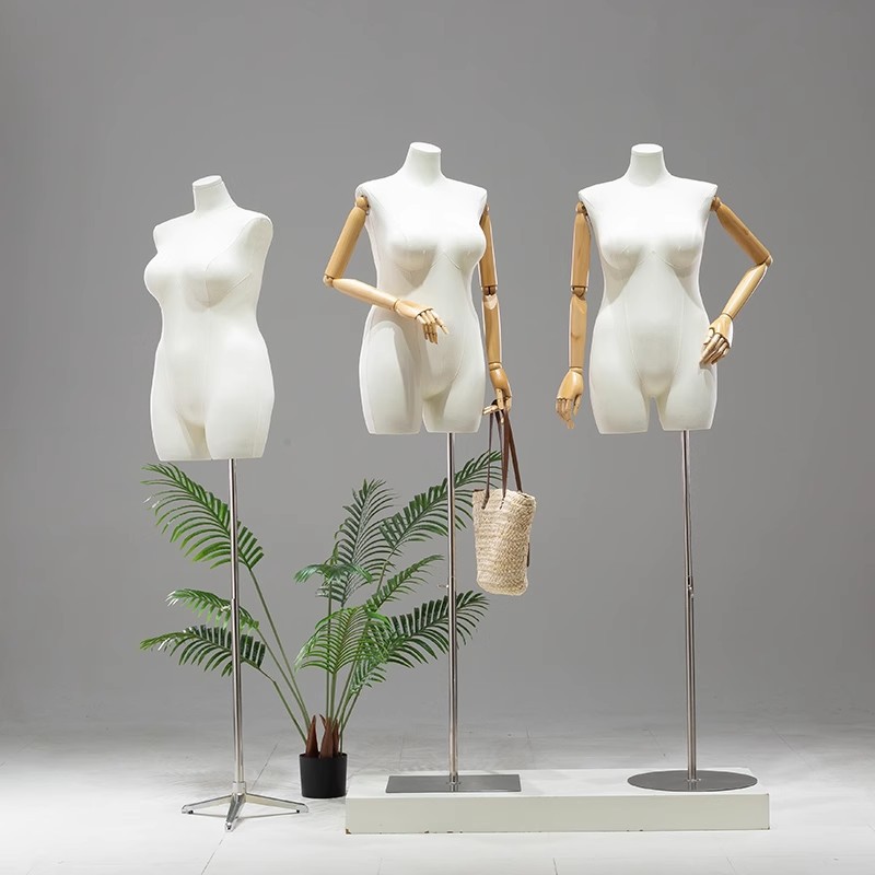Maniquí Femenino de Talla Grande de Busto de Madera para Escaparate