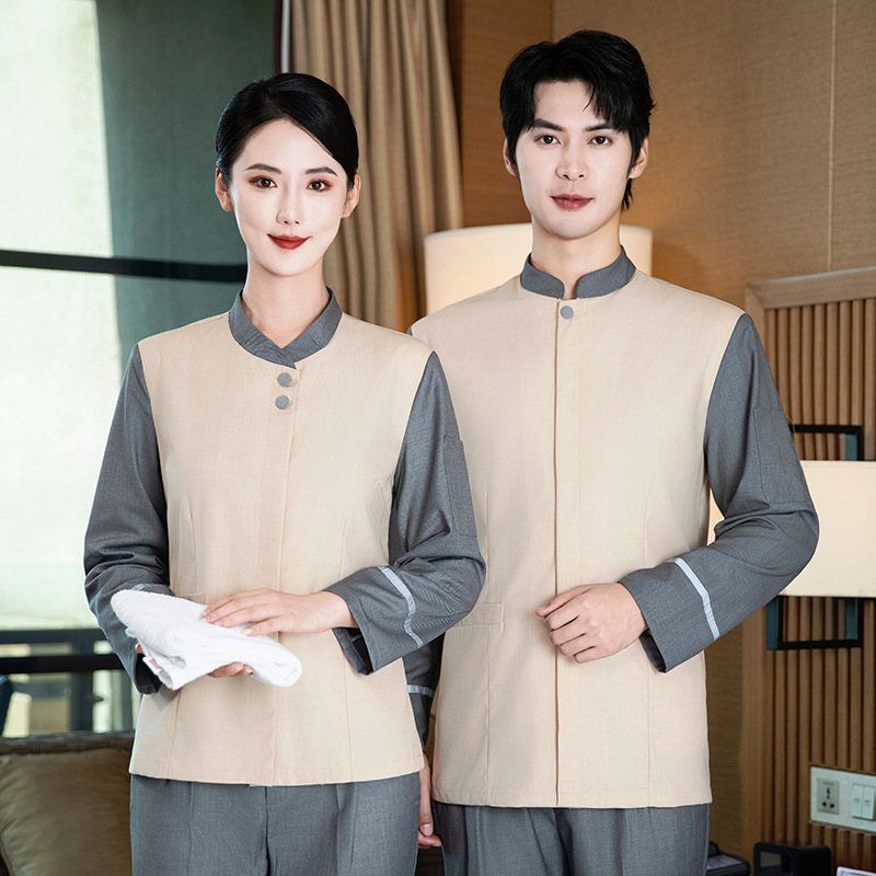 2024新款保洁员工作服长袖春秋冬装医院物业酒店客房阿姨服装
