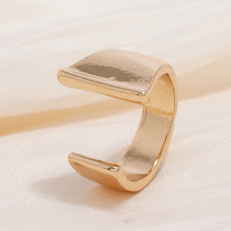 French Retro Simple Opening Letter I Alloy Ring display picture 4