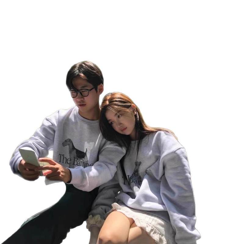 即墨厂家特价~韩国潮牌25秋八奶圆领狗狗字母印花卫衣女韩系宽松|undefined