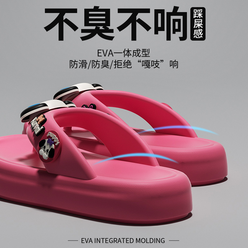 女性用のかわいいビーチサンダル 2025 新しいアウターウェア厚底夏ビーチ滑り止めインターネットセレブサンダル女性用|undefined