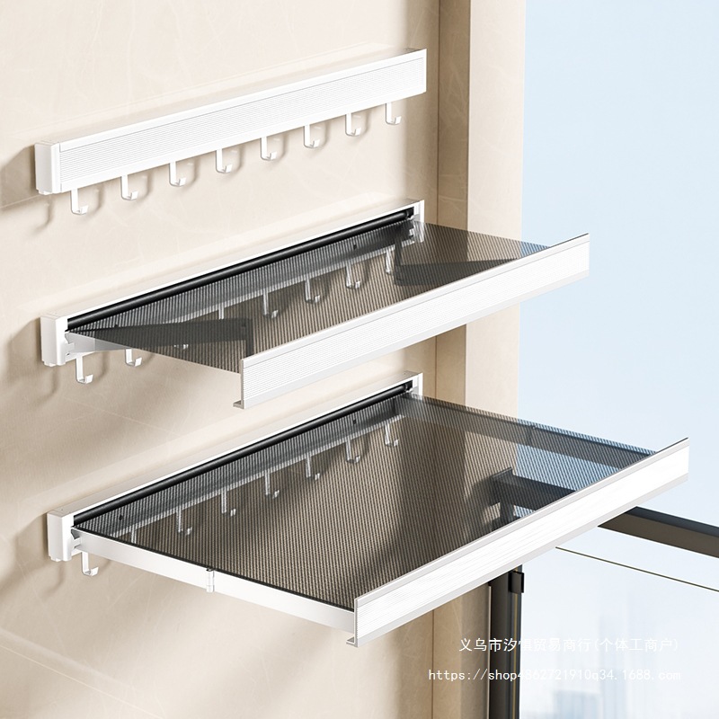 Balcony invisible folding clothes drying rack window railing…