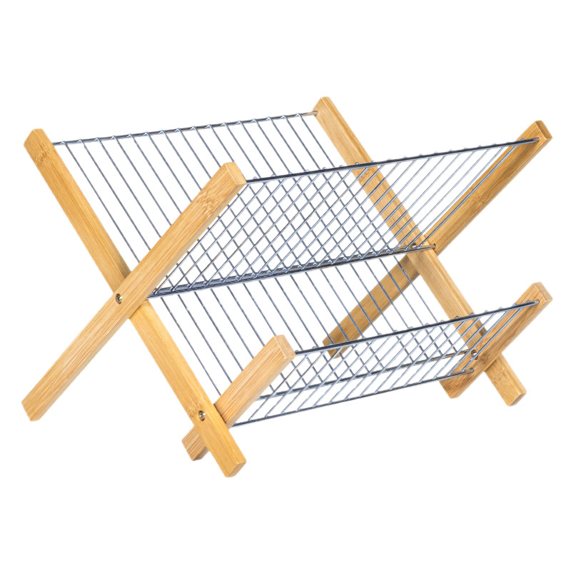 Ventilación de cocina de bambú Nan estante plegable multifuncional lavavajillas estante de platos estante de platos estante de almacenamiento de platos estante de agua