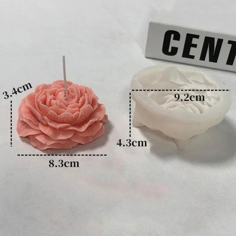 Extra Large Flower Peony Candle Silicone Mold 3D Plant Molde de silicona
