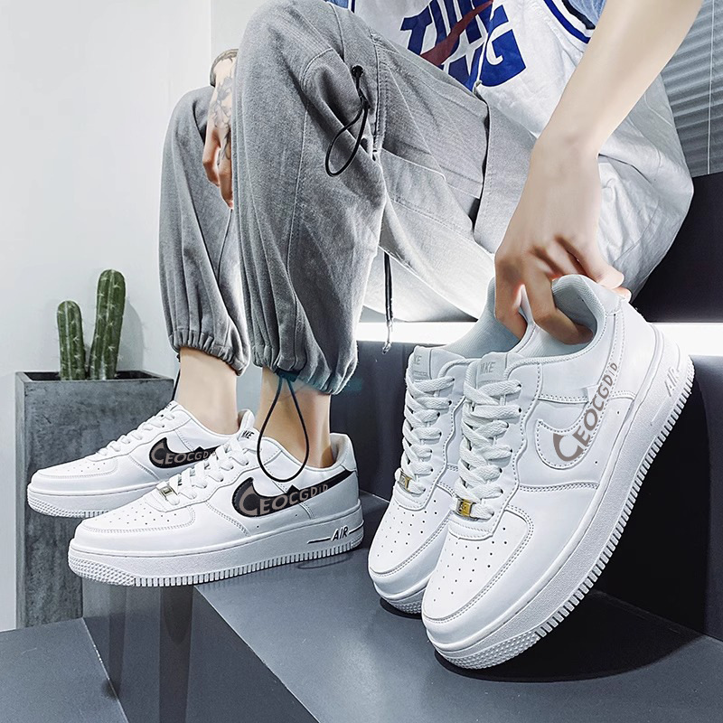 Putian Pure Original Air Force 1 Af1 Pure White All Black Wheat Color Unisex Durable Official Trendy Versatile Low-Top Sneakers